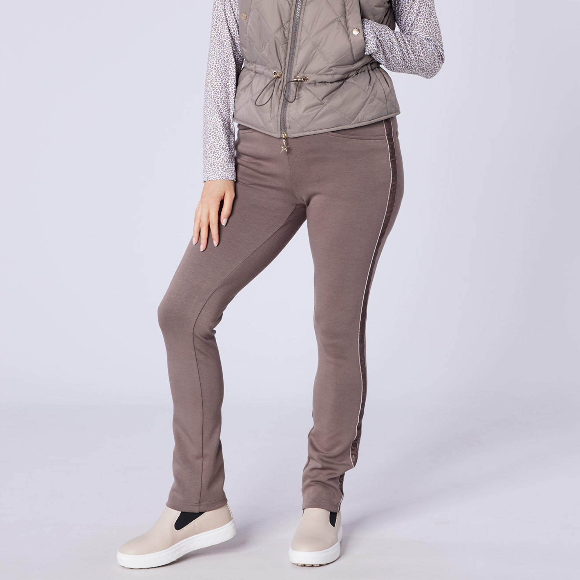 Swing Out Sister Amber Thermal Pull On Ladies Golf Trousers Walnut Whip 29 Inch